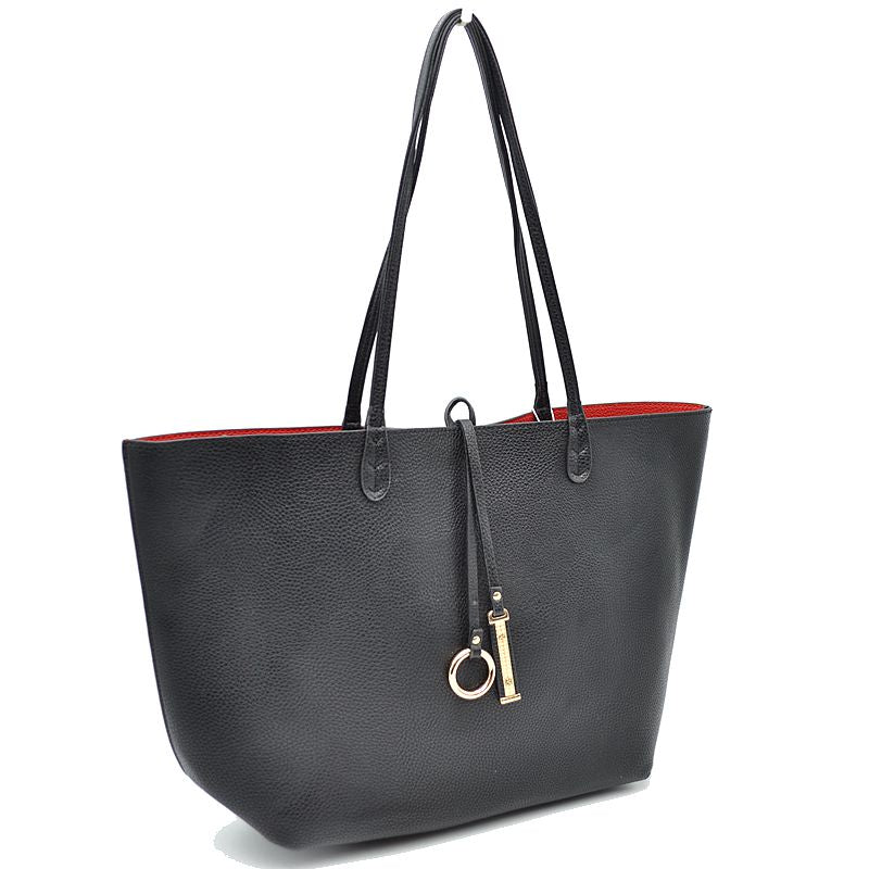Classic Trapeze Tote Bag with Dual Handles and Ring Detail - Tote Bag