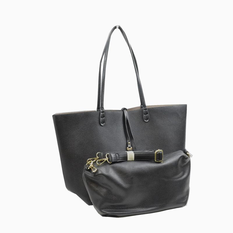 Classic Trapeze Tote Bag with Dual Handles and Ring Detail - Tote Bag