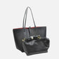 Classic Trapeze Tote Bag with Dual Handles and Ring Detail - Tote Bag