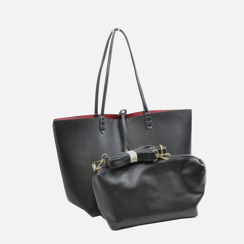 Classic Trapeze Tote Bag with Dual Handles and Ring Detail - Tote Bag