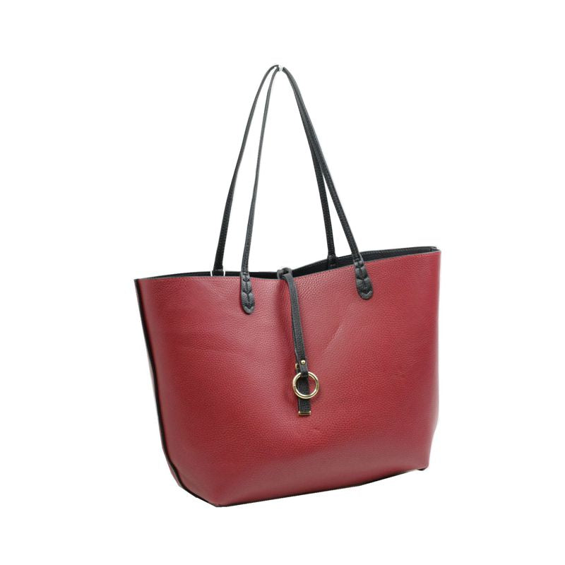 Classic Trapeze Tote Bag with Dual Handles and Ring Detail - Tote Bag
