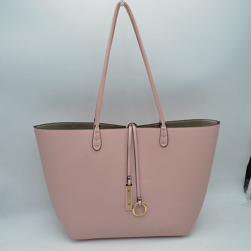Classic Trapeze Tote Bag with Dual Handles and Ring Detail - Tote Bag