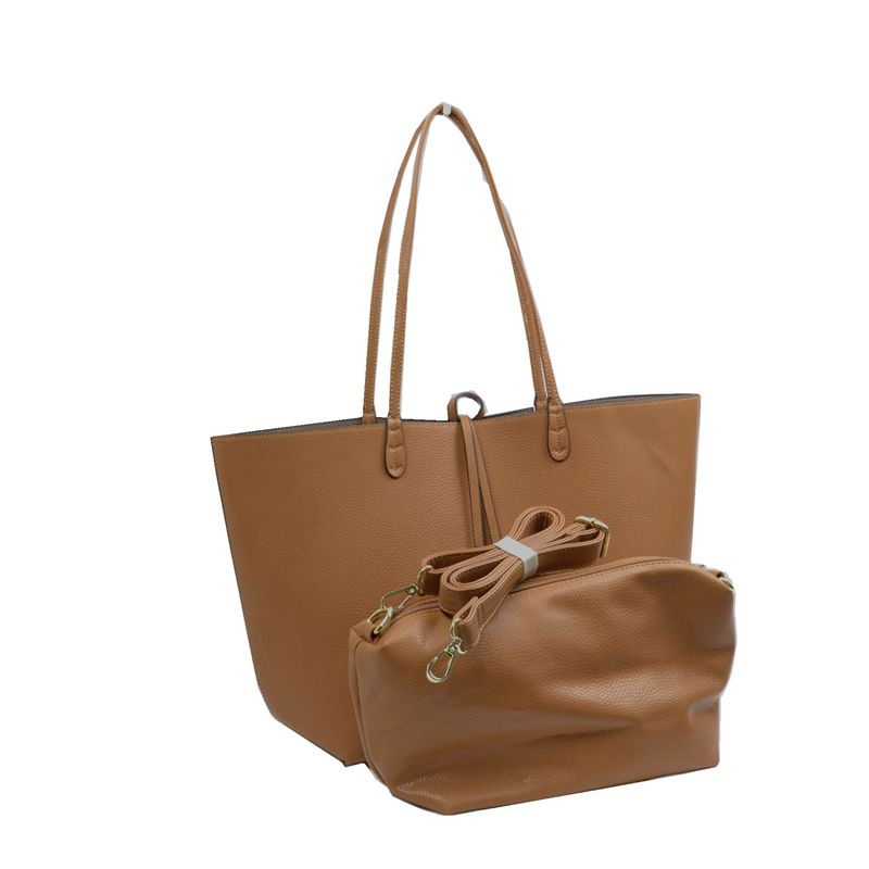 Classic Trapeze Tote Bag with Dual Handles and Ring Detail - Tote Bag
