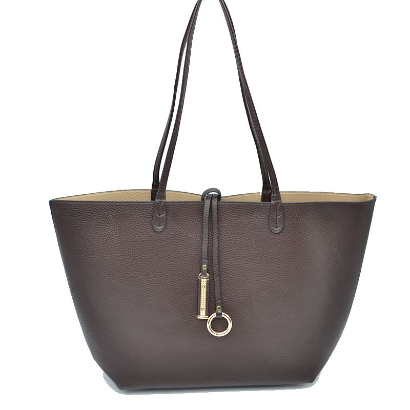 Classic Trapeze Tote Bag with Dual Handles and Ring Detail - Tote Bag