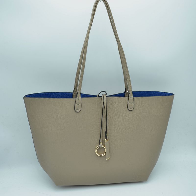 Classic Trapeze Tote Bag with Dual Handles and Ring Detail - Tote Bag