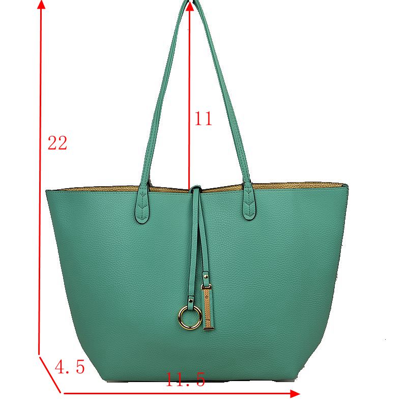Classic Trapeze Tote Bag with Dual Handles and Ring Detail - Tote Bag