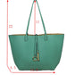 Classic Trapeze Tote Bag with Dual Handles and Ring Detail - Tote Bag