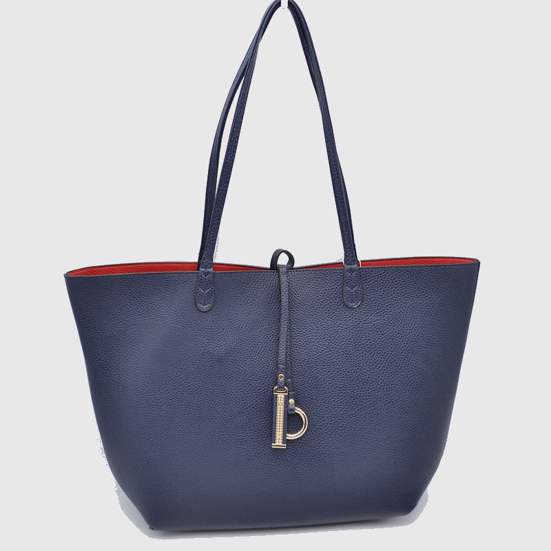 Classic Trapeze Tote Bag with Dual Handles and Ring Detail - Tote Bag