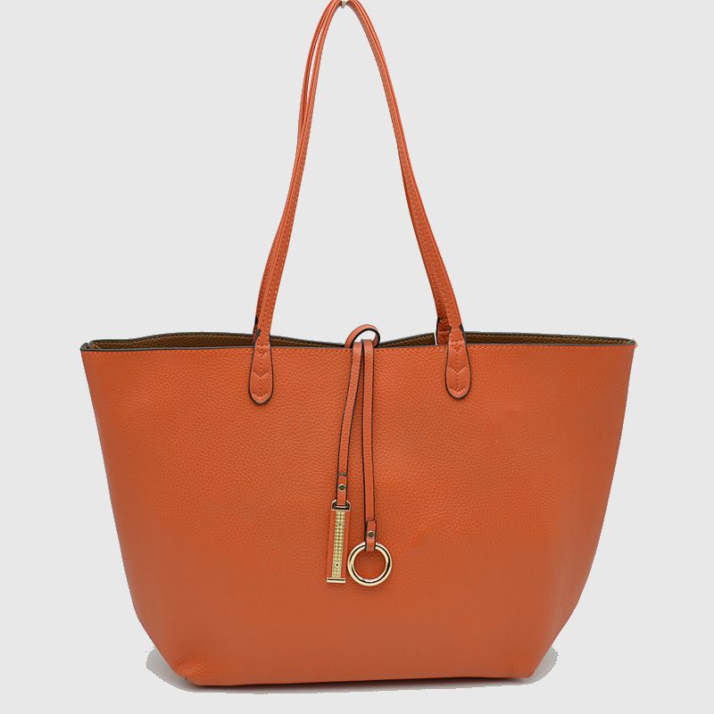 Classic Trapeze Tote Bag with Dual Handles and Ring Detail - Tote Bag