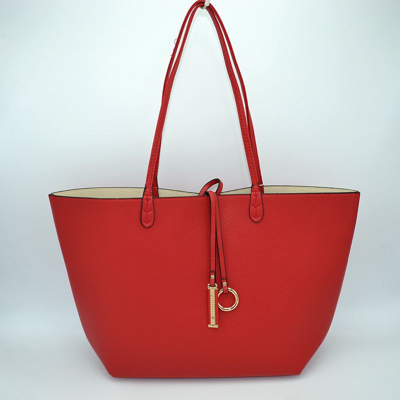 Classic Trapeze Tote Bag with Dual Handles and Ring Detail - Tote Bag