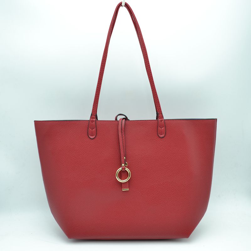 Classic Trapeze Tote Bag with Dual Handles and Ring Detail - Tote Bag