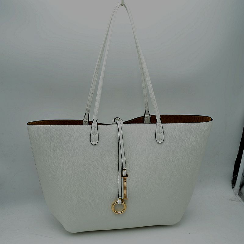 Classic Trapeze Tote Bag with Dual Handles and Ring Detail - Tote Bag