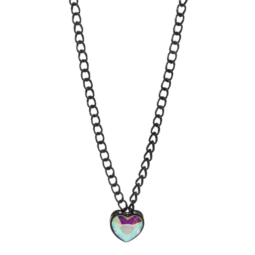 AB Black Heart Stone Pendant Necklace is crafted from genuine sterling silver and features a statement-making heart stone centerpiece. The pendant comes with a delicate chain that can be customized for a nice fit which makes it perfect for any occasion. This is the perfect gift for someone special! 
