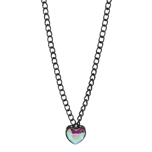AB Black Heart Stone Pendant Necklace is crafted from genuine sterling silver and features a statement-making heart stone centerpiece. The pendant comes with a delicate chain that can be customized for a nice fit which makes it perfect for any occasion. This is the perfect gift for someone special! 