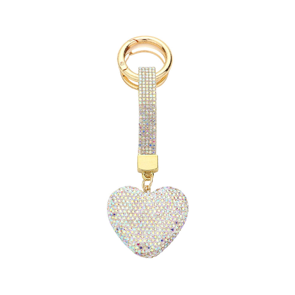 AB Bling Heart Keychain, is beautifully designed with a heart-themed stone design that will make a glowing touch on one's heart whom you care about & love. Crafted with durable materials, this accessory shines and sparkles. It's an excellent gift for your loved ones to make their moment special.