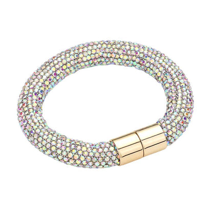 AB Bling Magnetic Bracelet, enhance your attire with this beautiful bracelet to show off your fun trendsetting style. It can be worn with any daily wear such as shirts, dresses, T-shirts, etc. It's a perfect birthday gift, anniversary gift, Mother's Day gift, holiday getaway, or any other event.