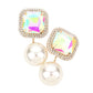 AB Gold Square Stone Pearl Link Dangle Evening Clip on Earrings, make a fashionable addition to any ensemble. Crafted with a unique square stone and pearl link, these eye-catching earrings are perfect for any formal or special occasion. These clip-on earrings offer a secure fit and ensure complete comfort throughout the night.