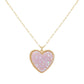 AB Lavender Druzy Heart Pendant Necklace, this is a stunning accessory that adds a touch of sparkle to any outfit. The druzy heart pendant is beautifully crafted and catches the light for a mesmerizing effect. With its unique design and high-quality materials, this necklace is sure to make a statement and elevate your look.