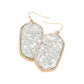 Sparkly Hexagon Frame Dangle Earrings - AB - Earrings