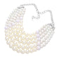 Chunky Multi Strand Pearl Bib Necklace