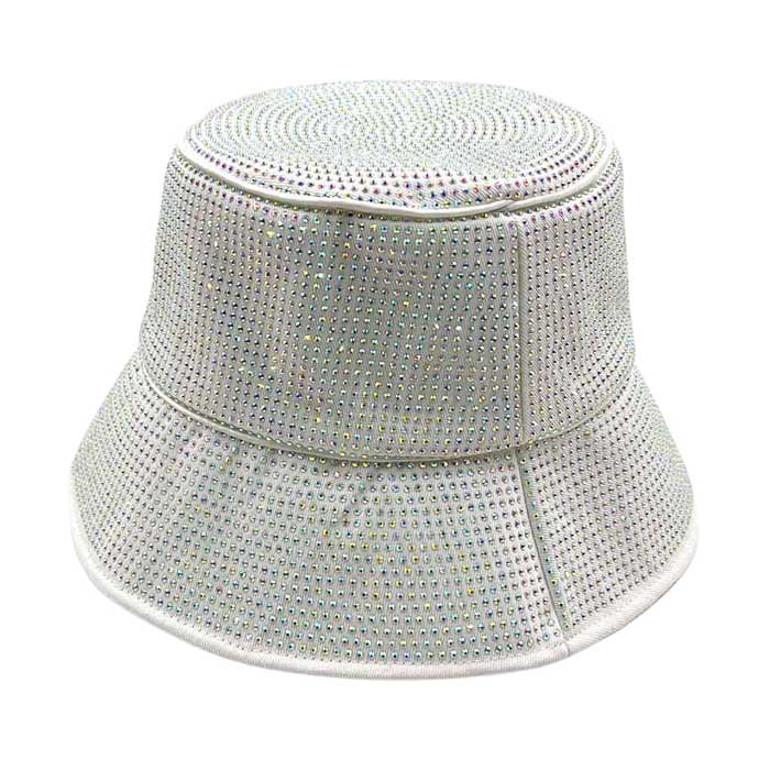 AB White Trendy Bling Bucket Hat, this bucket hat helps shield your face, neck, and shoulders from sunlight, and harmful ultraviolet rays and prevents sunburn in summer. This bling bucket hat perfect summer, beach accessory. Perfect gifts for Christmas, holidays, Valentine’s Day, or any meaningful occasion.