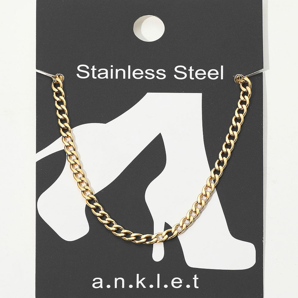 Madeline Love Gold Stainless Steel Curb Chain Anklet - Anklets