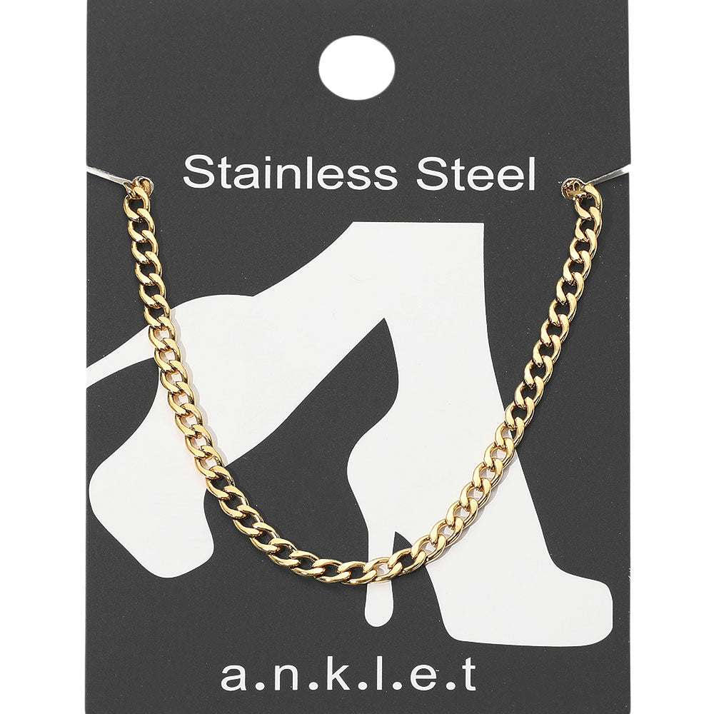 Madeline Love Gold Stainless Steel Curb Chain Anklet - Anklets - desc