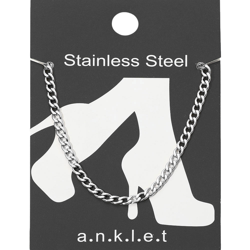Madeline Love Rhodium Stainless Steel Curb Chain Anklet - Anklets - desc