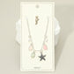 Madeline Love Multi, Silver Starfish Sea Glass Pearl Charm Station Anklet - Anklets