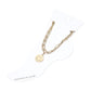 Madeline Love Gold Smiley Face Charm Accent Layered Chain Anklet - Anklets - desc