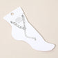 Madeline Love Rhodium Cross Charm Station Layered Chain Anklet - Anklets - extra