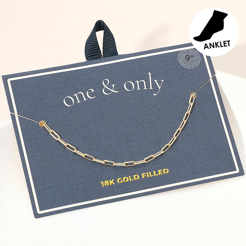 Madeline Love Gold 18K Gold Filled Paperclip Chain Anklet