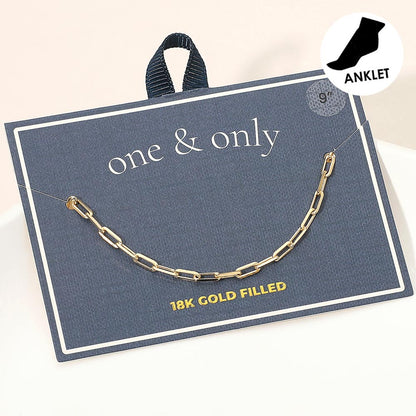 Madeline Love Gold 18K Gold Filled Paperclip Chain Anklet