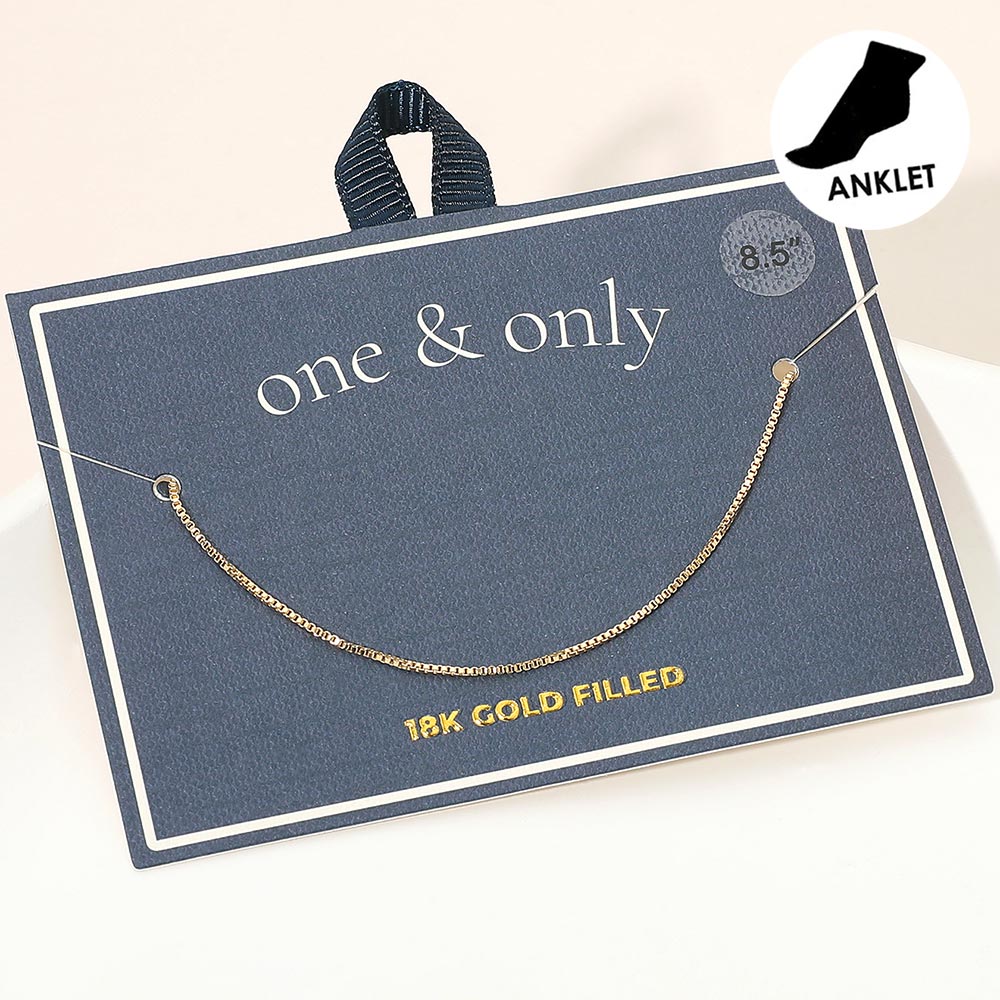 Madeline Love Gold 18K Gold Filled Box Chain Anklet