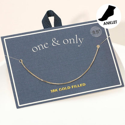 Madeline Love Gold 18K Gold Filled Box Chain Anklet