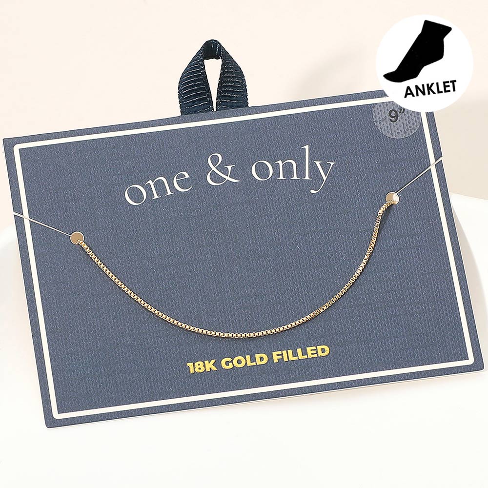Madeline Love Gold 18K Gold Filled Box Chain Anklet