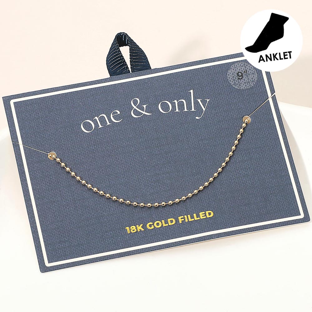 Madeline Love Gold 18K Gold Filled Beaded Chain Anklet