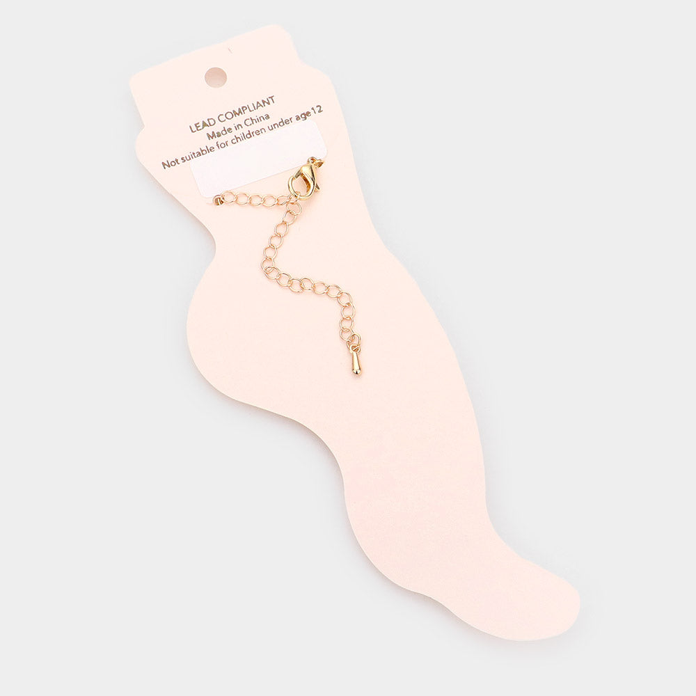 Madeline Love Mustard Flower Faceted Beaded Anklet - Anklets - desc