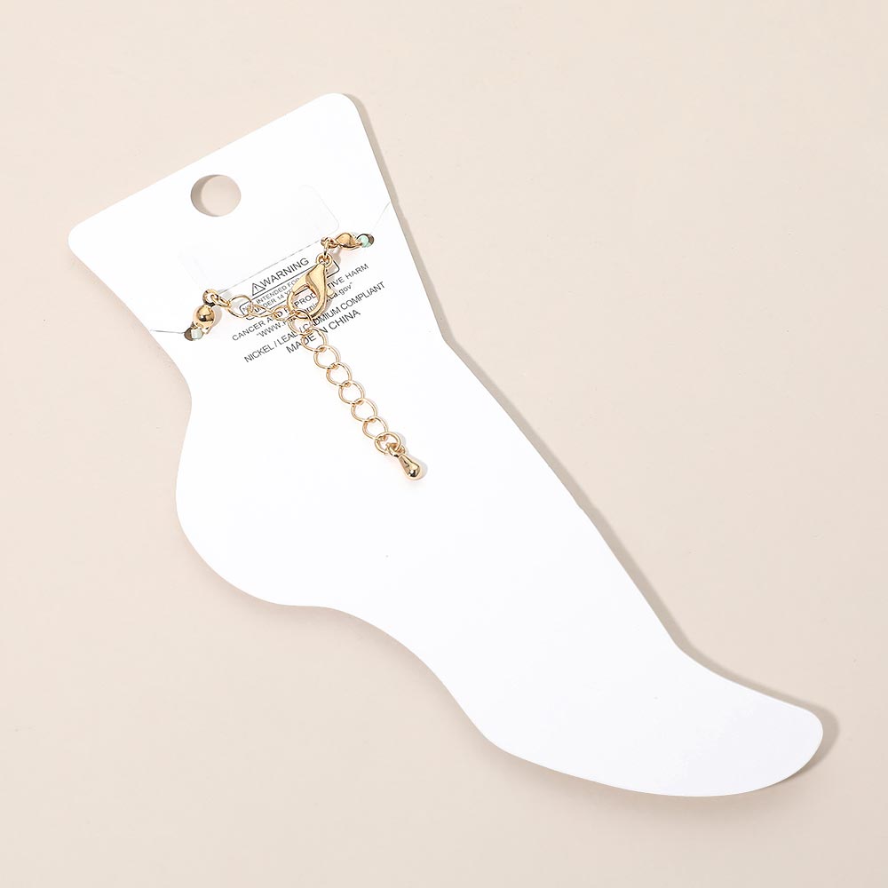 Madeline Love Gold, Light, Multi Flower Faceted Beaded Anklet - Anklets - extra