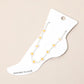 Madeline Love Gold, White Flower Faceted Beaded Anklet - Anklets