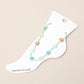 Madeline Love Gold, Mint Flower Faceted Beaded Anklet - Anklets
