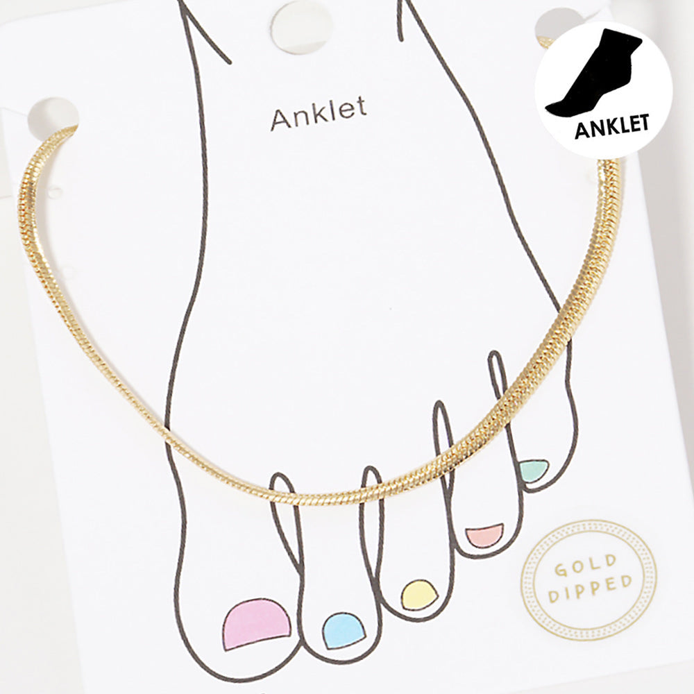 Madeline Love Gold Gold Dipped Metal Snake Chain Anklet - Anklets