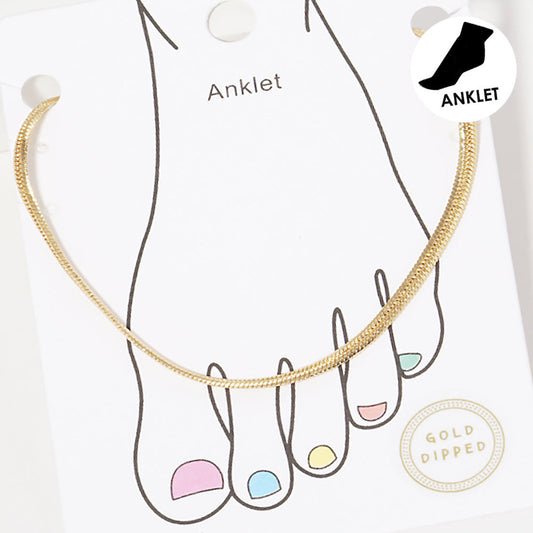 Madeline Love Gold Gold Dipped Metal Snake Chain Anklet - Anklets