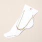 Madeline Love Gold, White Layered Beaded Chain Anklet - Anklets