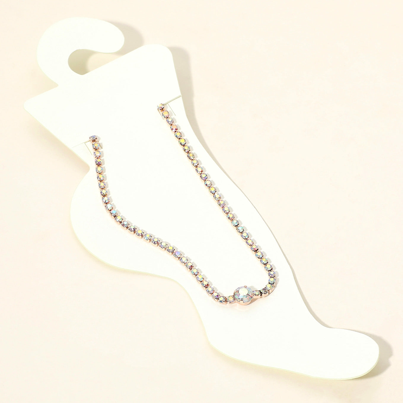 Madeline Love AB, Rose Gold Rhinestone Cluster Evening Anklet - Anklets