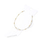 Madeline Love Gold, White Oval Stone Accent Faceted Beaded Anklet - Anklets - desc