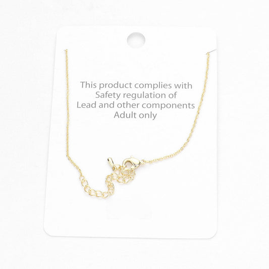 Gold Dipped Rhinestone Embellished LOVE Message Charm Anklet