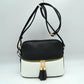 Crossbody Bag with Double Zipper Tassel Accent - Shoulder Bag