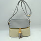 Crossbody Bag with Double Zipper Tassel Accent - Shoulder Bag