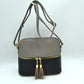 Crossbody Bag with Double Zipper Tassel Accent - Shoulder Bag